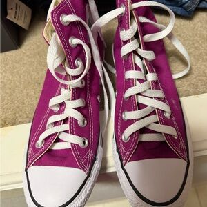 Converse Magenta High-Tops with White Accents